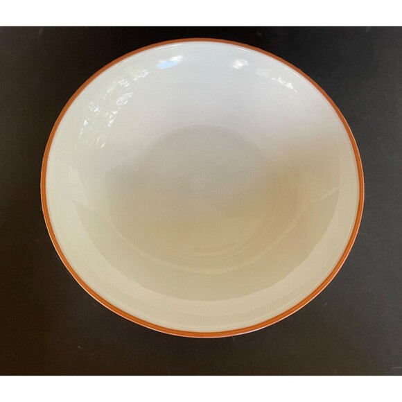 Val Do Sol Large White Serving Bowl 11.5" Terra Cotta Rim Handmade Portugal - Picture 3 of 7